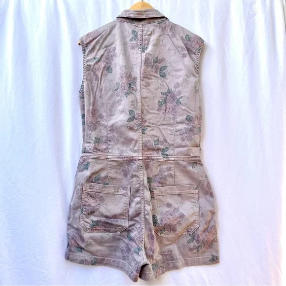 LUCKY BRAND x LAURA ASHLEY PRINTED FLORAL COVERALL SHORT IN SPRING PURPLE - Picture 10 of 10
